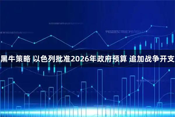 黑牛策略 以色列批准2026年政府预算 追加战争开支
